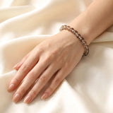 Bracelet Quartz Fumé en Perles Rondes de 6 ou 8 mm, Élastique