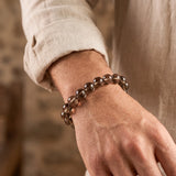 Bracelet Quartz Fumé en Perles Rondes de 6 ou 8 mm, Élastique