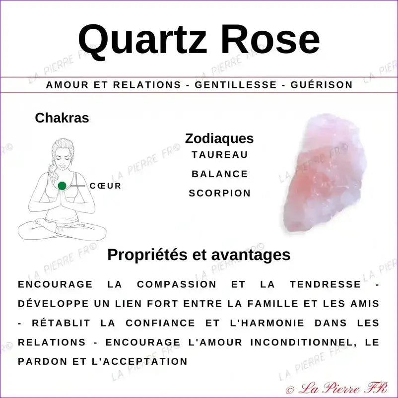 vertus du bracelet pierre naturelle Quartz Rose - La Pierre FR