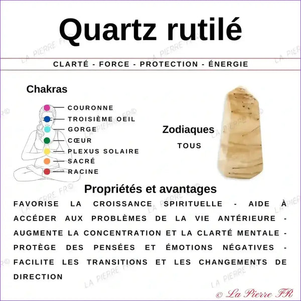 vertus du bracelet pierre naturelle Quartz rutile - La Pierre FR