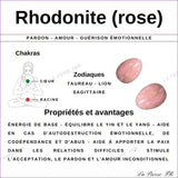 vertu du bracelet pierre naturelle Rhodonite 