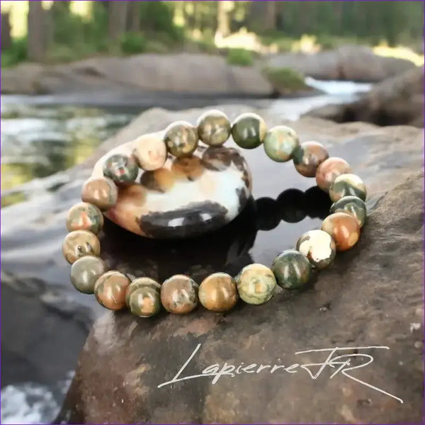 Bracelet lithothérapie en Rhyolite pour stimuler la créativité, l'estime de soi et le changement positif