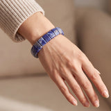 Bracelet Sodalite Homme et Femme, Plaques Plates de 14 mm sur Élastique