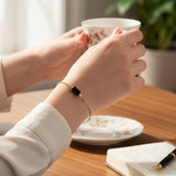 Bracelet Tourmaline noire LINE® – pierre noire tube facettée sur chaîne dorée