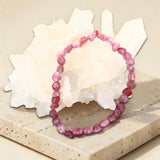 Bracelet Tourmaline Rose (Rubellite) en Pierres Roulées, 6 mm