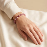Bracelet Tourmaline Rose (Rubellite) en Pierres Roulées, 6 mm