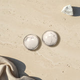 Cache Bouton Chemise en Howlite Blanche, Accessoire Chemise, Lot de 2