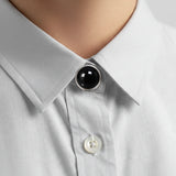 Cache Boutons en Obsidienne Noire, Homme ou Femme, Lot de 2
