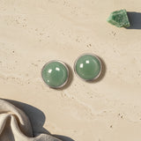 Cache Bouton Chemise en Aventurine Verte, Bouton Bijou, Lot de 2