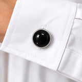 Cache Boutons en Obsidienne Noire, Homme ou Femme, Lot de 2