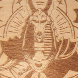 Planche Pendule Égyptienne Anubis, Bois Gravé, Cadran de Radiesthésie