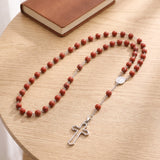 Chapelet Catholique Jaspe Rouge, Perles 6 mm, Médaille Miraculeuse