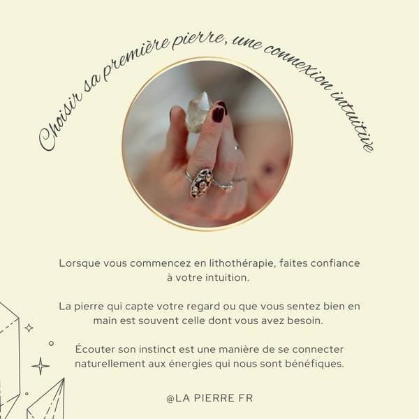 Carte décrivant le choix intuitif d’une pierre naturelle