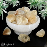 Pierres roulées en Citrine (Améthyste chauffée) naturelle du Brésil. Pierre idéale pour lithothérapie, abondance et énergie positive.