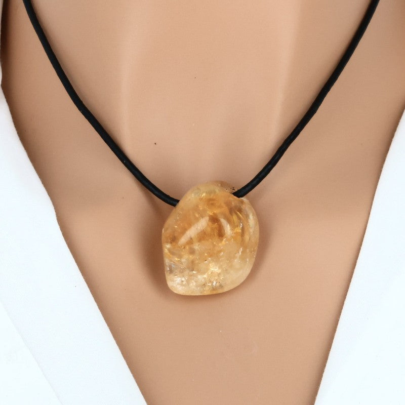 Citrine roulée percée, pierre naturelle pour bijou