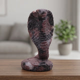 Statue Cobra en Grenat sur Astrophyllite, Pierre Naturelle 11 cm