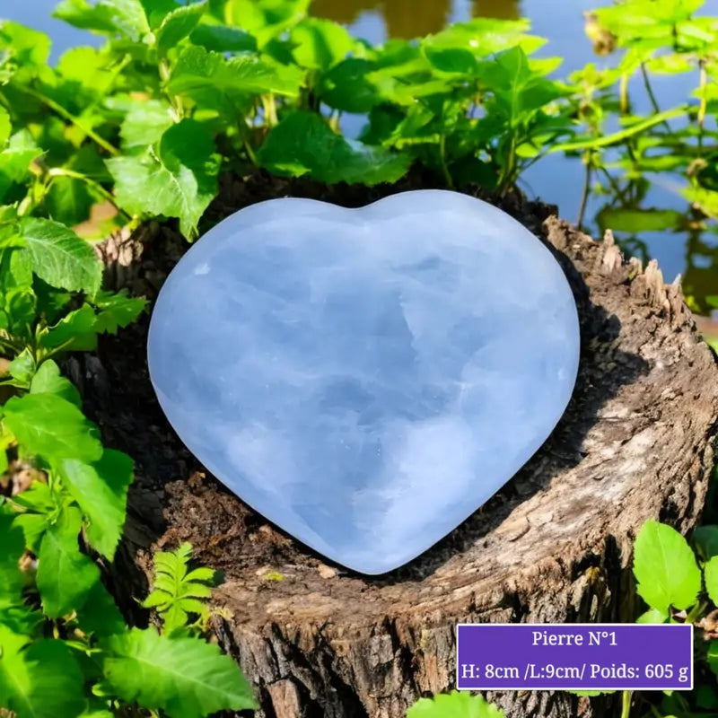 Cœur en Calcite Bleue minéraux