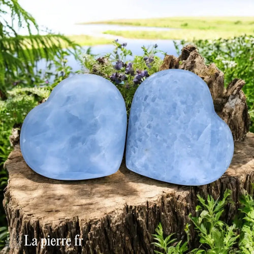 Cœur en Calcite Bleue