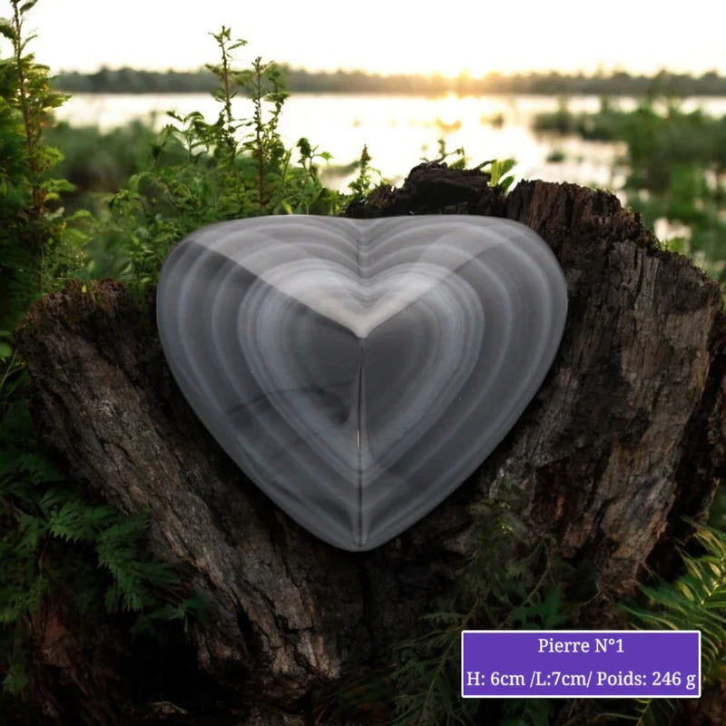 Cœur en Obsidienne Œil Céleste minéraux