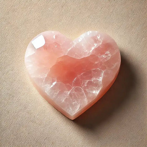 Quartz rose taillé en forme de cœur, parfait pour les relations