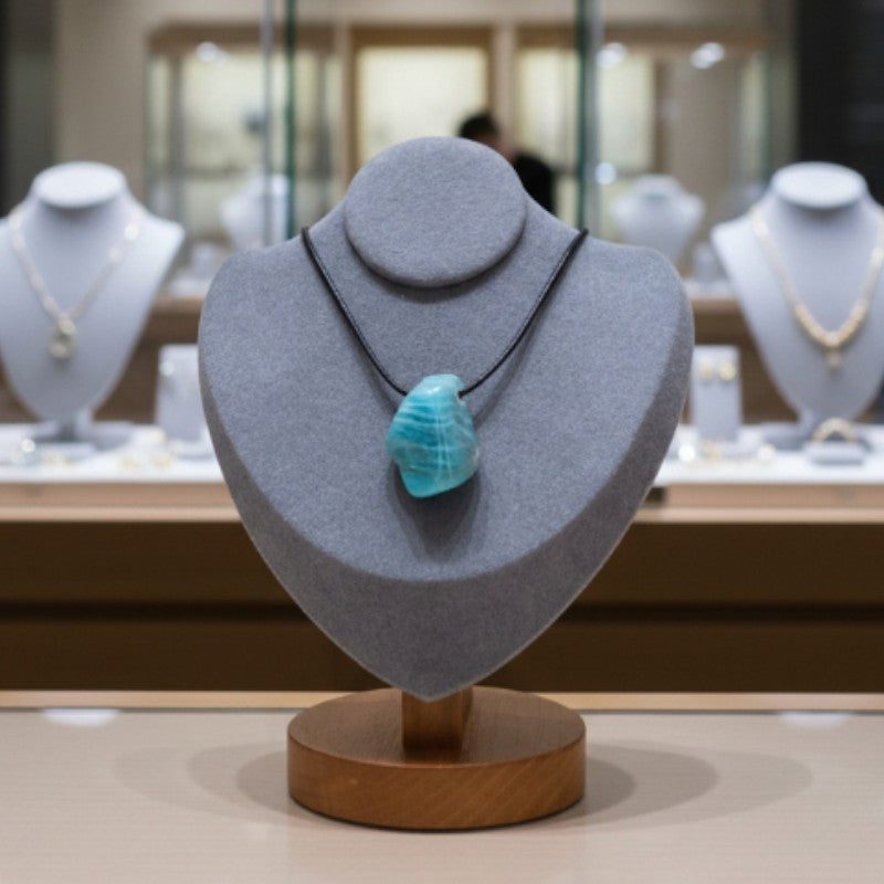 Collier en Amazonite verte, bijou en pierre naturelle