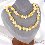 Collier Citrine (Améthyste Chauffée) Baroque (Éclat Solaire Chaleureux) avec pépites naturelles dorées.