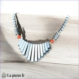 Collier Cléopâtre avec pierres d'Hématite et de Cornaline.