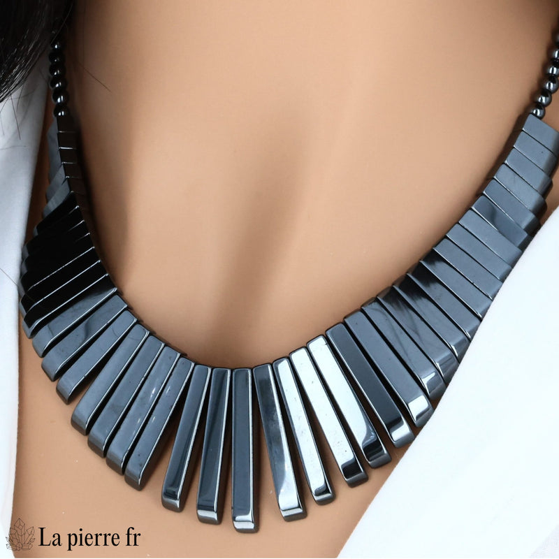 Collier Col Égyptien en Hématite (Cléopâtre)