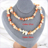 Collier femme (Flamme Créative) en Cornaline baroque, bijou de créativité et de vitalité.
