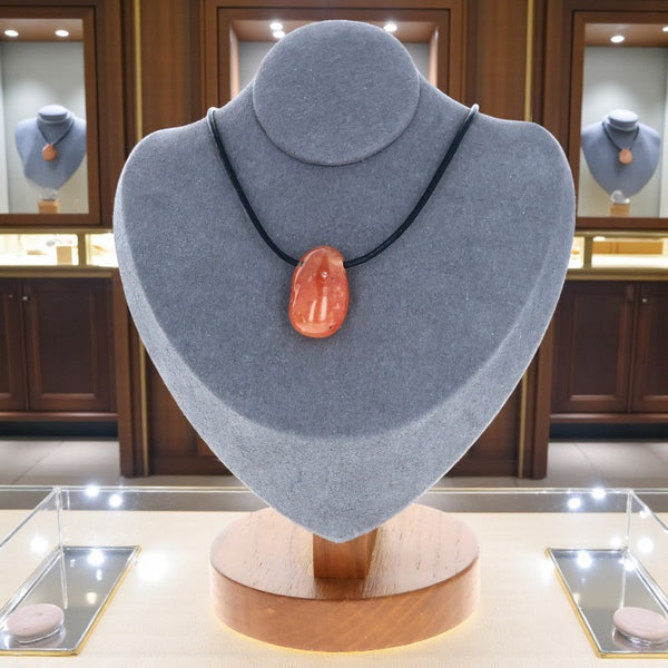Collier en Cornaline, pierre naturelle polie