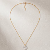 Collier Cristal de Roche, Donut 17 mm sur Chaîne Acier Doré