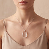 Pendentif Cristal de Roche Homme et Femme, Ovale Plat de 3,5 à 4,5 cm