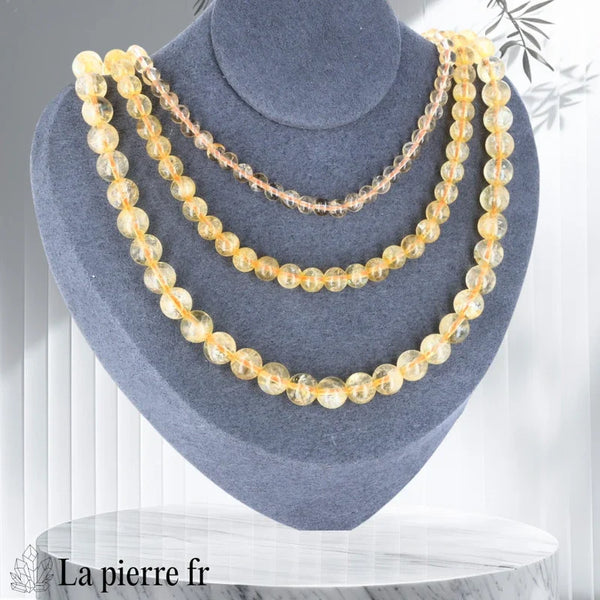 Colliers en perles de pierres naturelles – bijoux de lithothérapie La Pierre FR pour harmonie et bien-être.