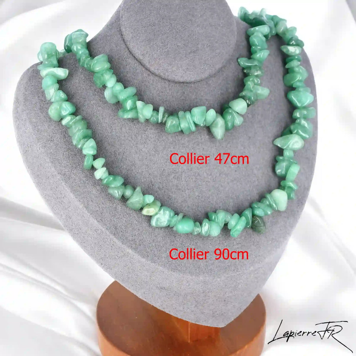 Collier femme en Aventurine Verte baroque, pierre naturelle de chance et d'harmonie