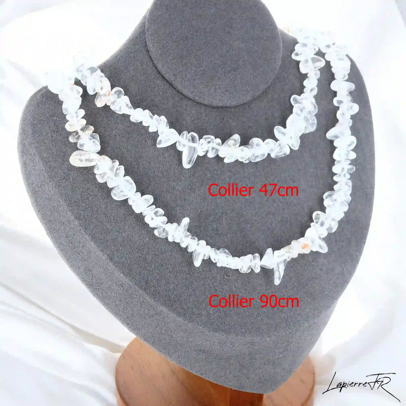 Collier femme (Pure Lumière) en Cristal de Roche baroque, bijou de clarté et d'amplification énergétique.