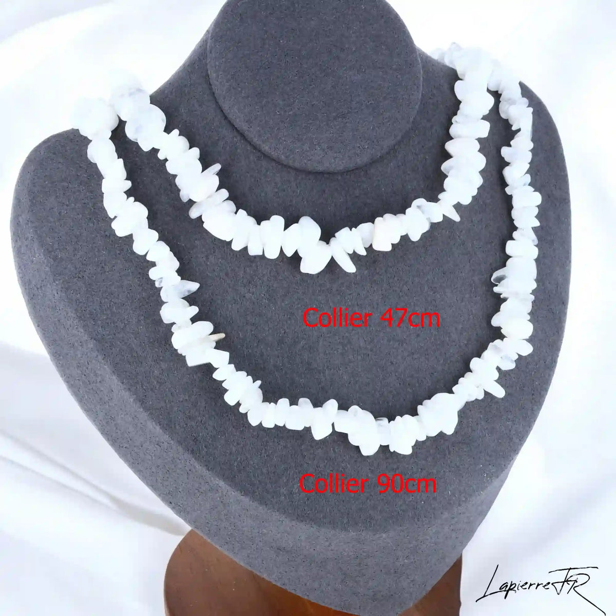 Collier femme (Clair de Lune Nacré) en Pierre de Lune baroque, bijou d'intuition et de tendresse.
