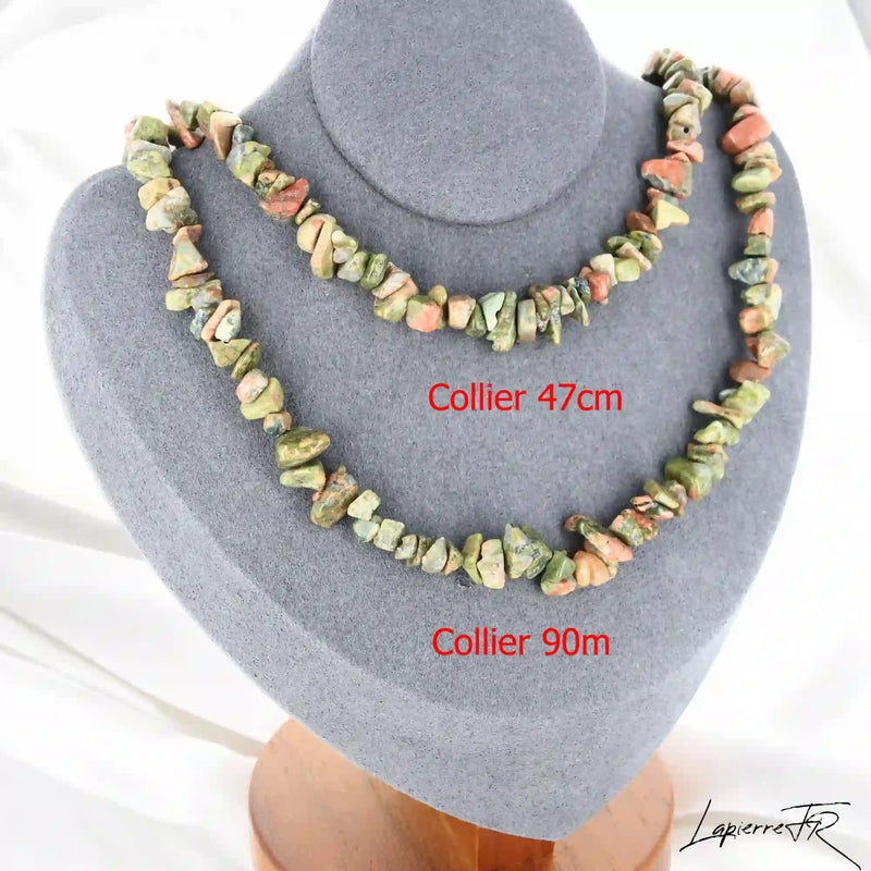 Collier femme (Harmonie Terrestre) en Unakite baroque, bijou d'équilibre et de renaissance.