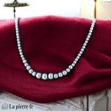 Collier en Hématite en Chute (Boules Dégradées)