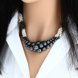 Collier en Hématite Dégradé et Perles Biwa