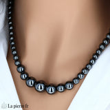 Collier en Hématite à Grosses Boules