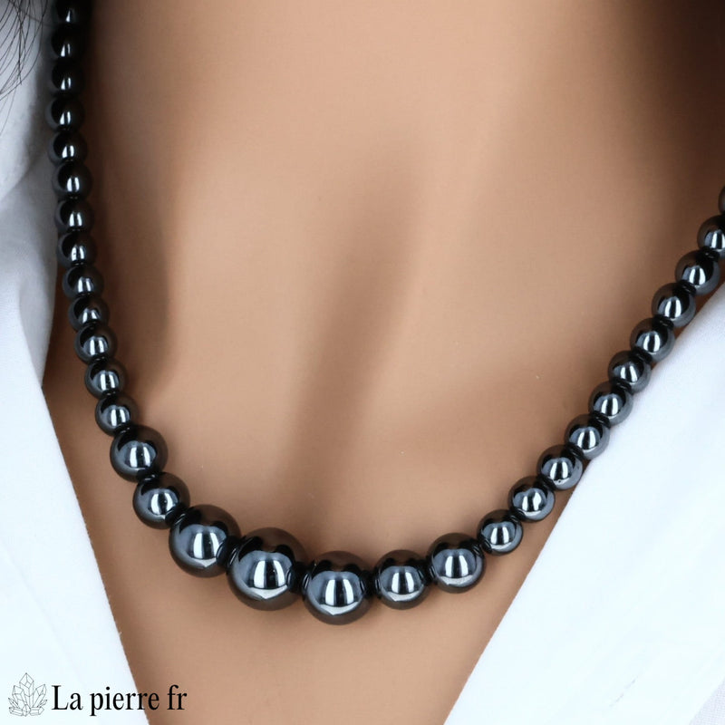 Collier en Hématite à Grosses Boules