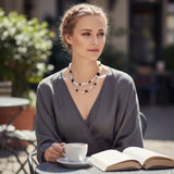 Collier Magnétique 3-en-1 en Hématite et Cristal de Roche (90 cm)