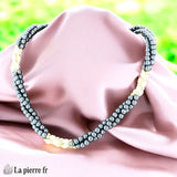 Collier en Hématite et Perles Biwa