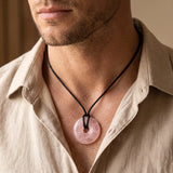 Pendentif Donut en Quartz Rose Naturel