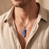 Pendentif Pierre Brute Cyanite Bleue 