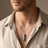 Pendentif Pointe Agate Mousse de 3 cm, Chaîne ou Cordon
