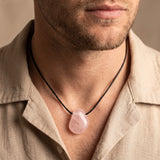 Pendentif Quartz Rose Pierre Roulée Percée