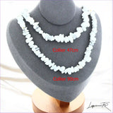 Collier femme (Sérénité Marmoréenne) en Howlite Blanche baroque, bijou de patience et de calme.