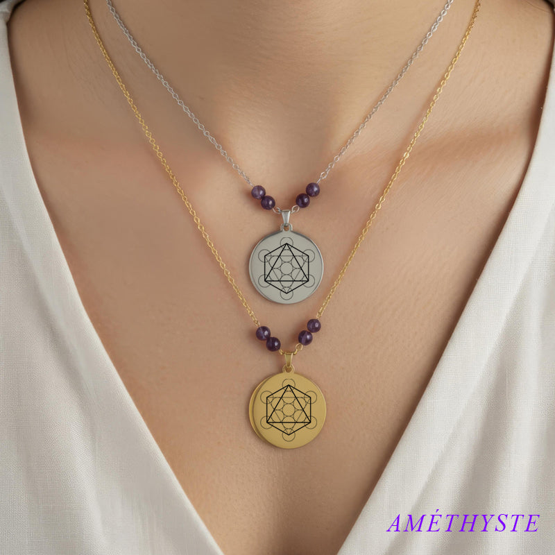 Collier Métatron Octaèdre — Air, communication et équilibre