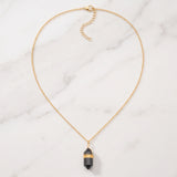 Collier Obsidienne Noire, Pointe Taillée sur Chaîne Dorée